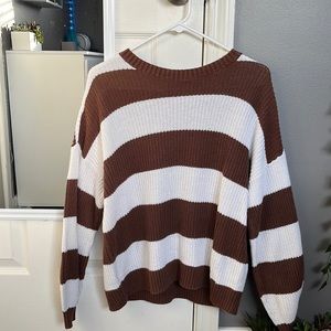 Brown and White striped hollister sweater